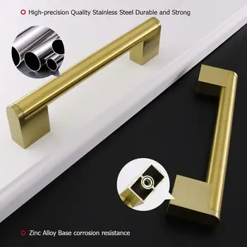 

Goldenwarm Cabinet Handles Gold Drawer Pulls Modern Cabinet Hardware Brushed Brass Cabinet Door Handles Cupboard Handles