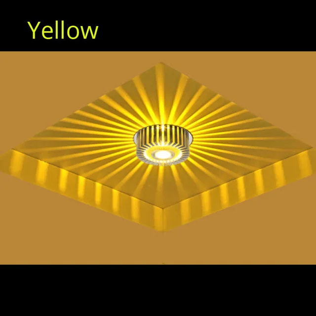 Yellow Монтируемый на поверхности светодиодный потолочный светильник 3 Вт RGB художественная галерея декоративная Передняя Балконная лампа светильник для крыльца встраиваемый светильник для коридоров - Испускаемый цвет: Yellow