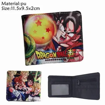 

Anime Dragon Ball Z Wallet Super Saiyan Goku Vegetto Boys Girls Zip Coin Pocket PU Short Photo Card Holder Leather Cartoon Purse