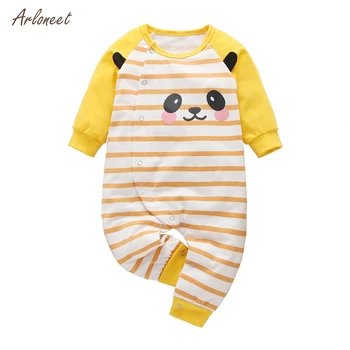 

ARLONEET 2020 Cotton Infant Baby Boy Girl Striped Cartoon Bear Print Romper Toddler Newbore Loose Jumpsuit Kids Children Clothes