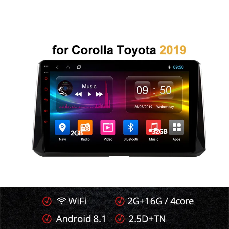 Восьмиядерный Android 8,0 автомобильный Радио мультимедийный плеер gps Navi для toyota corolla 4G LTE - Цвет: K1