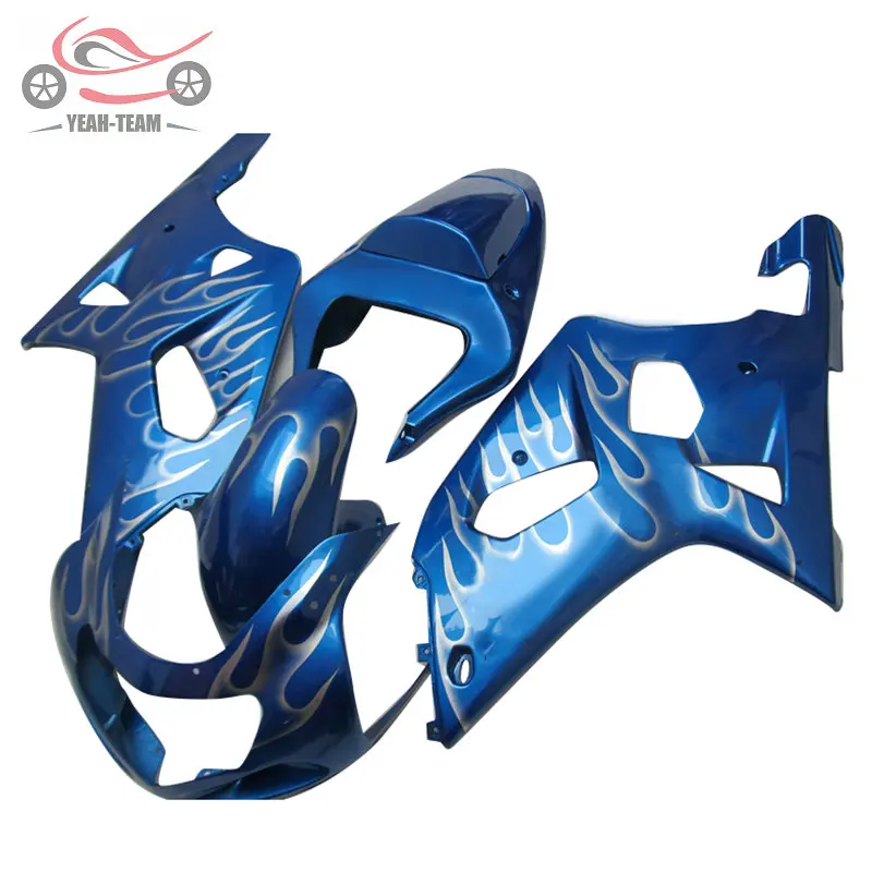 Создайте ваш обтекатели комплект для Suzuki K1 2001-2003 GSXR750 01 02 03 GSXR600 GSXR 600 750 серебро пламя комплекты мотоциклетных обтекателей