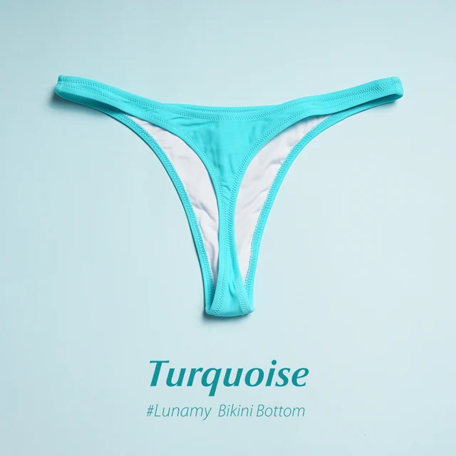 Lunamy-Maillot de bain pour femme, culotte tanga, bikini, bas et