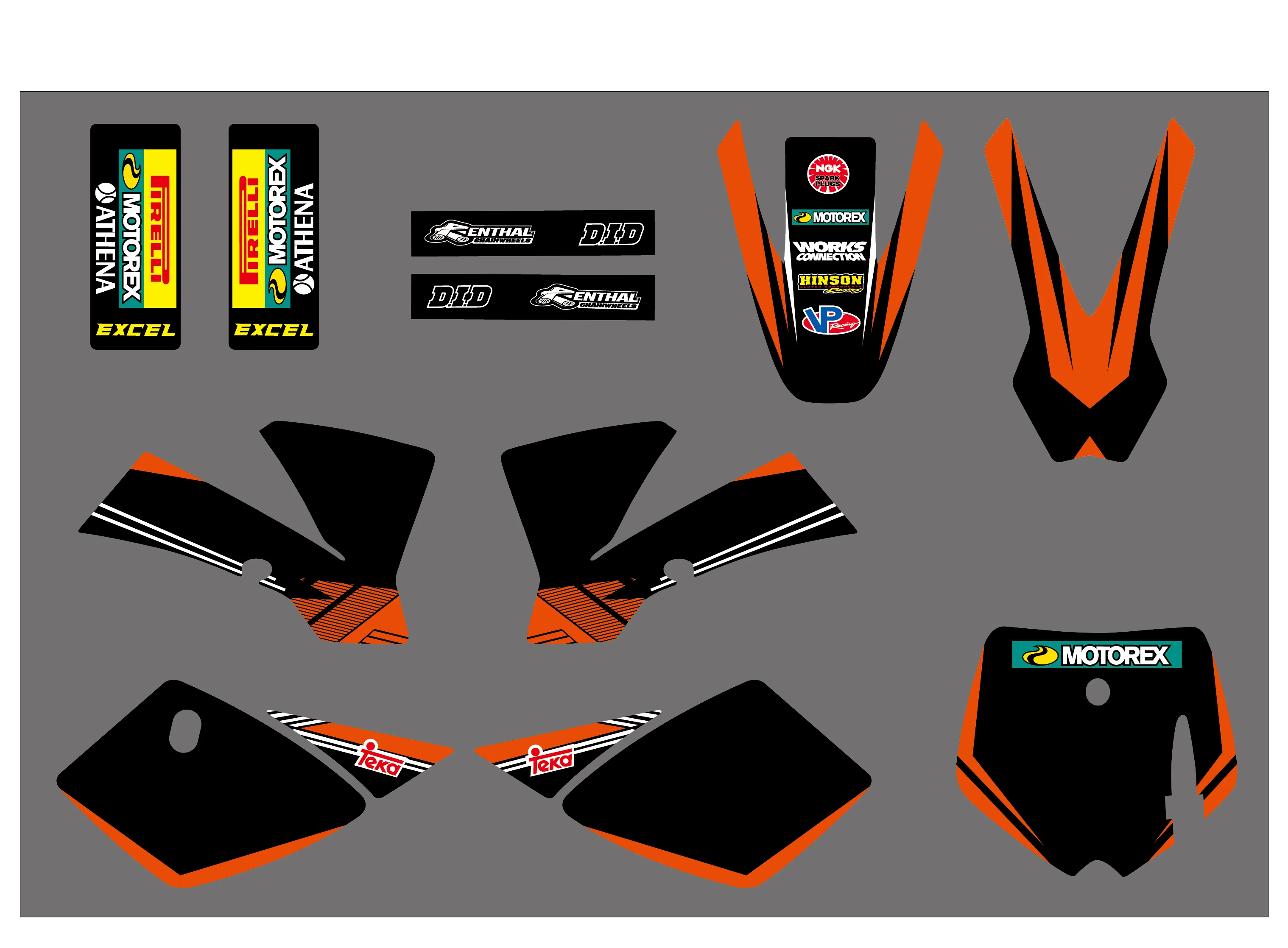 0544 черные и оранжевые новые графические наклейки для KTM SX 50 2002 2003 2004 2005 2006 2007 2008 |