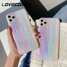 Чехол для телефона LOVECOM для iPhone 11 Pro Max XR XS Max 6 6S 7 8 Plus X Fashion Aurora Laser мягкий IMD защитный чехол-накладка в подарок