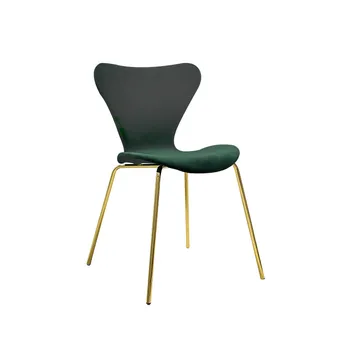 

Net Red Ins Makeup Chair Nordic Light Luxury Gold Velvet Fabric Dining ChairMetal Fashion Simple Stool Back
