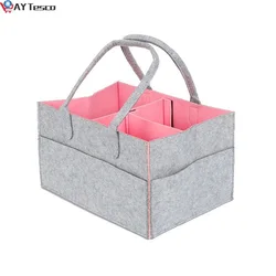 AY Tesco – sac de rangement pliable en tissu feutré, grande taille, caddie à langer pour bébé, panier de rangement pour jouets, organisateur de voiture 