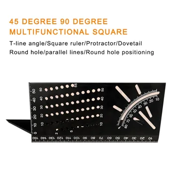 

Multifunctional Angle Ruler 45 90 Degree Aluminum Alloy Accurate Woodworking Square Angle Ruler Marking Gauge Carpenter Tool