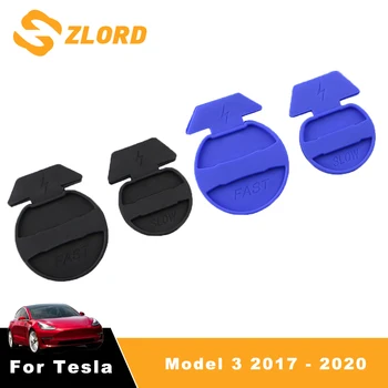 

Zlord Car Charging Port Protection Cover For Tesla Model 3 2017 - 2020 Charging Port Dust Plug BLACK