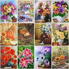 

Flower DIY 5D Diamond Painting Full Square/Round Drill Resin Diamont Embroidery Cross Stitch Mosaic Wall Art Home Decor