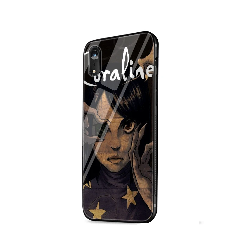 Стеклянный чехол для телефона из ТПУ стекла для iPhone 5 5S SE 6 6S 7 8 Plus iPhone 11 Pro XR X XS максимальный чехол Movie Coraline