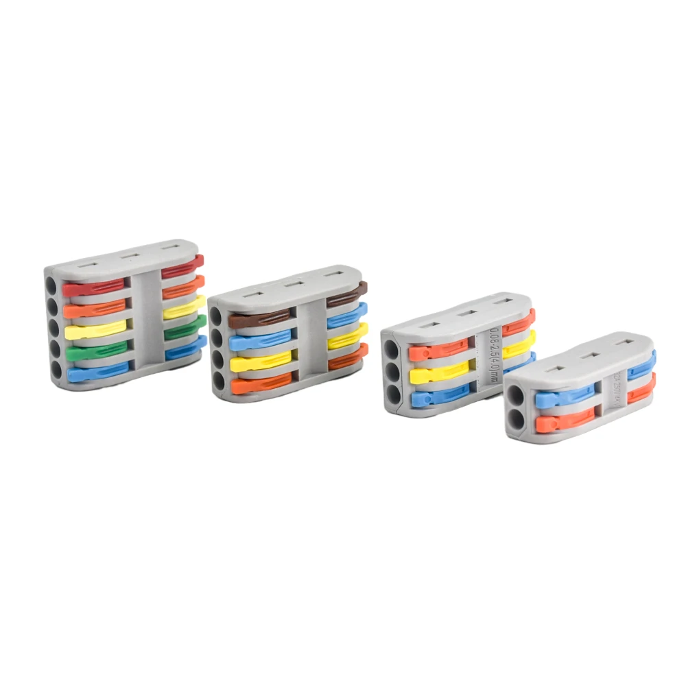 Mini Fast Cable Connector Terminal Block 222 Universal Compact Push In  Spring Splicing Plastic Wire Conductor 10PCS