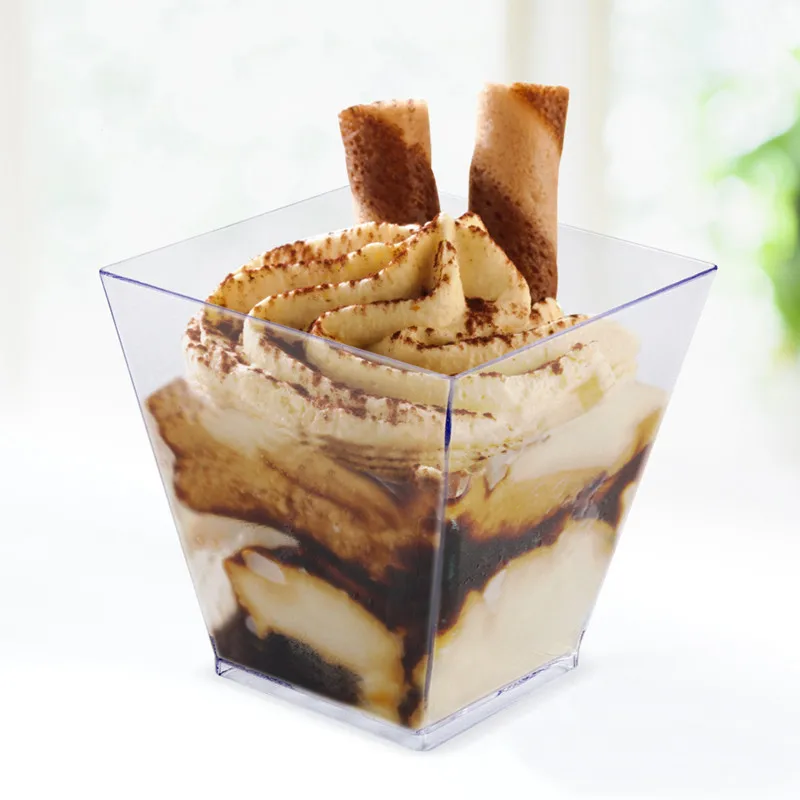 20 шт. 200 мл большой размер мусс десертная чашка прозрачный пудинг чашки вечерние аксессуары свадебные принадлежности доступная пластмассовая столовая посуда