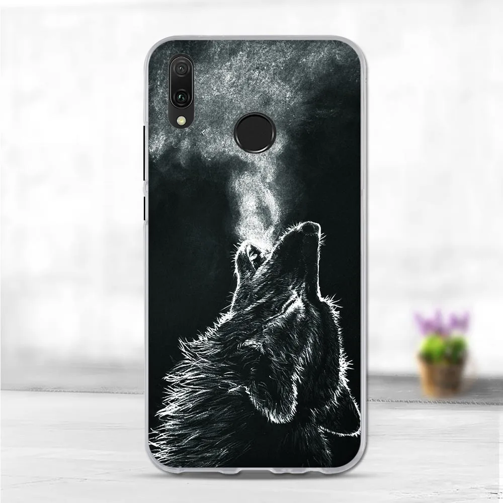 Силиконовый чехол для Huawei Y9 2019 с рисунком животных из мультфильмов мягкая задняя