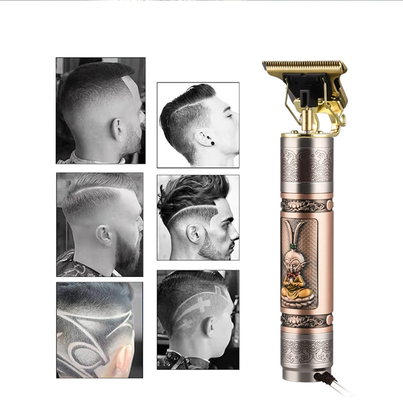 Машинка для стрижки волос Электрический триммер Беспроводная Бритва 0 мм мужчин T