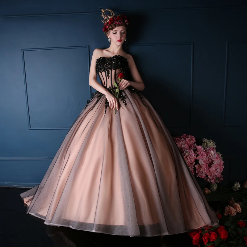 Черное бальное платье принцессы; Бальные платья; коллекция года; маскарадное милое платье с бусинами и лифом для девочек; 16 платьев; бальное платье; vestidos de 15 anos