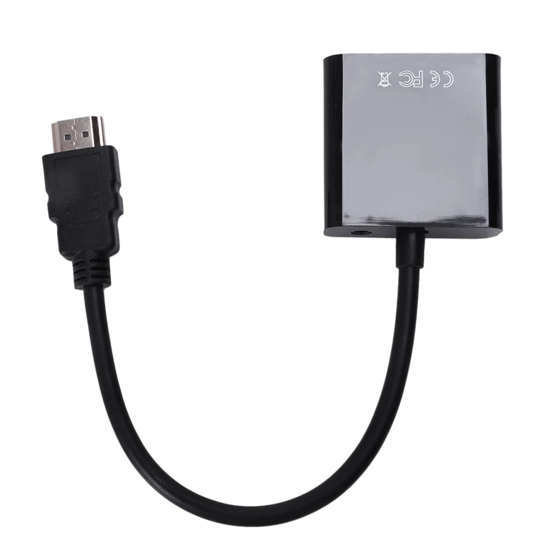  Adattatore da Hdmi a Vga + Jack Audio da 3.5 Mm Full Hd 1080P Nero