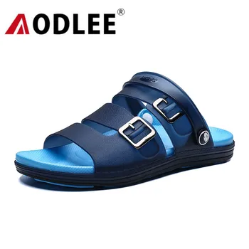 

Men Sandals Summer Non-slip Beach Slippers Men Casual Outdoor Walking Sandals Soft Light Male Slide-sandals Dropshipping AODLEE