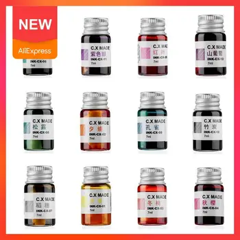 

7ml Creative Colored Painting Ink Gold 12 Colorful Signature Non-carbon Pen Ink Ink Fountain Painting Calligraphy Graffiti B2H3