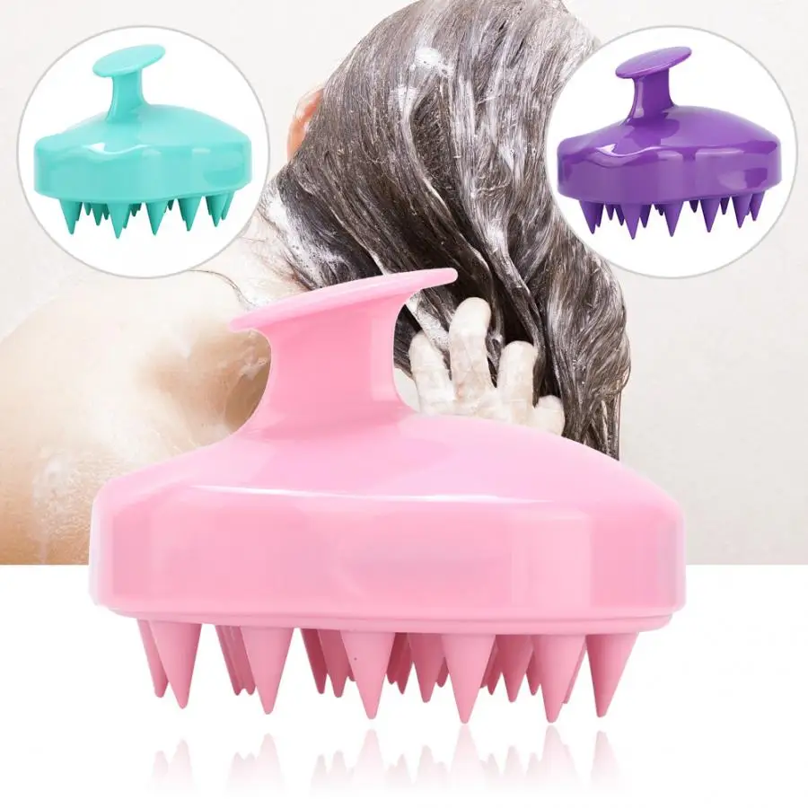 

Round Shape Silicone Scalp Shampoo Massage Brush Head Bath Brush Hair Washing Comb Bath Brushes for Bathroom