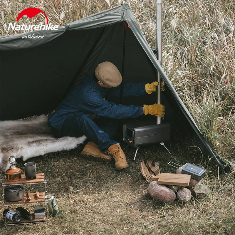 Naturehike Titanium Firewood Stove Portable Winter Heating Camping Tent  Stove Burning Rack Outdoor Hiking Picnic Cooking Furnace