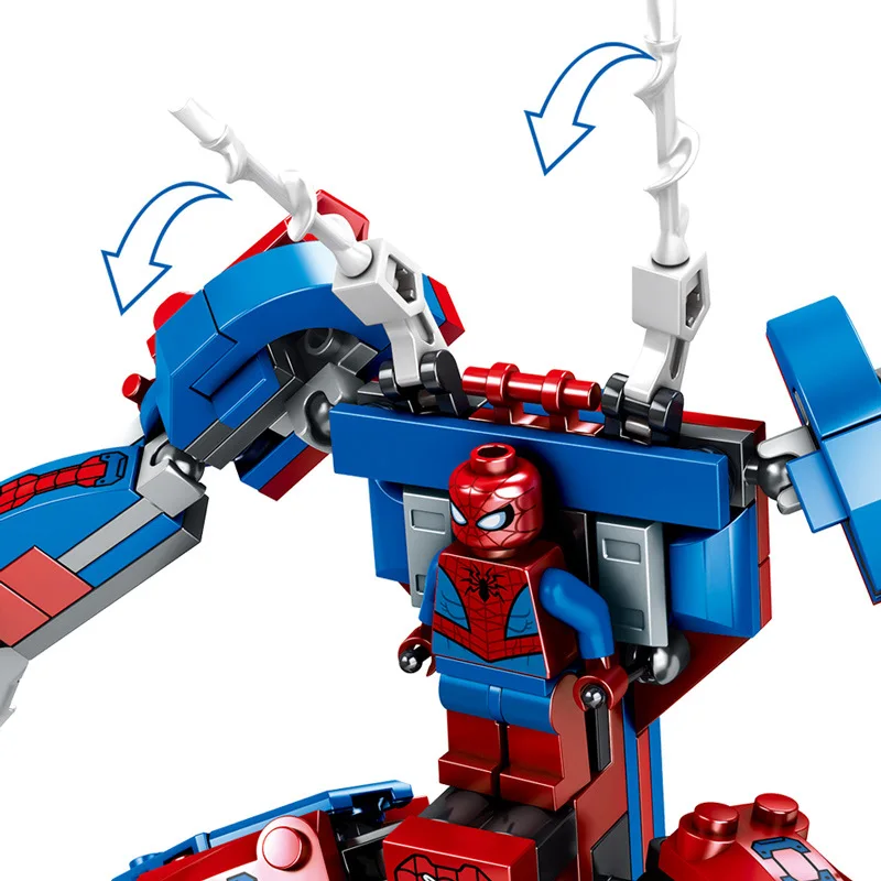 Tanie 2019 Legoinglys Marvel superbohater zestaw Spiderman Mech Venom Mecha klocki dla dzieci kompatybilny z Legoinglys 76115