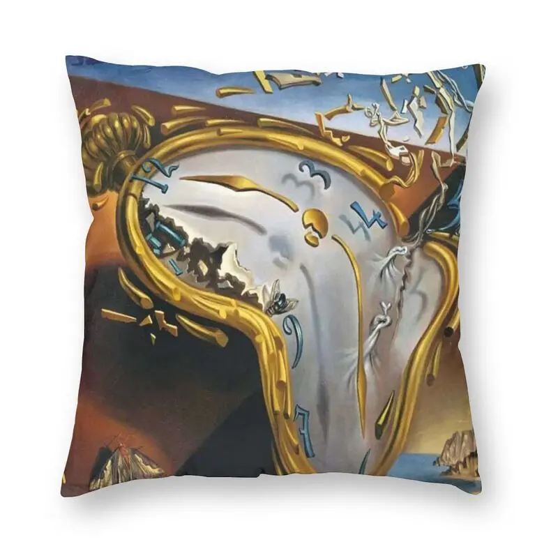 

Salvador Dali Painting Art Cushion Covers Sofa Home Decorative Melting Watch Square Throw Pillow Cover 40x40