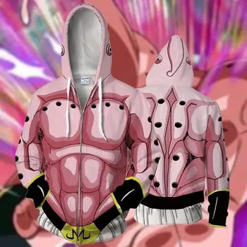 

BIANYILONG 2019 New Autumn Winter 3D Printed men and women Hoodies Dragon Ball Z Majin Buu Cosplay Zip Up Hoodie Jacket clothing