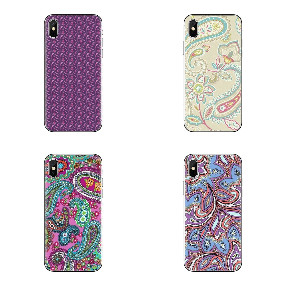 Purple Paisley Flower Mandala Henna For iPod Touch Apple iPhone 11 Pro 4 4S 5 5S SE 5C 6 6S 7 8 X XR XS Plus Max Soft Case Cover |