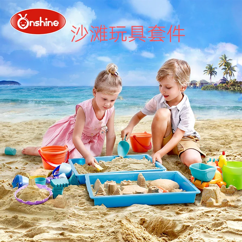 Onshine Children Soft Silcone Beach Toys Kids Sand Bucket Spatula Sand Playing Tool Baby Yellow Duck Play with Water Set