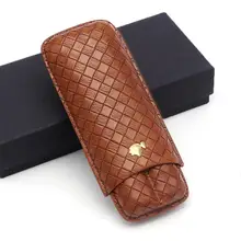 COHIBA Мини Дорожный Чехол для сигар, кожаный чехол для хьюмидора, портативный держатель 2/3 трубки, коробка для хьюмидора для сигар, аксессуары для сигар, подарочная коробка