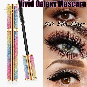 

4D Fiber Mascara Long Eyelash Silicone Brush Curving Lengthening Mascara Waterproof Longlasting Makeup Eye Cosmetic