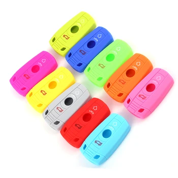 

RYHX Keyless Remote Holder Protector Case 2 Buttons Key Bag Silicone Car Key Fob Skin Coverfor Cool Interior Car Accessories