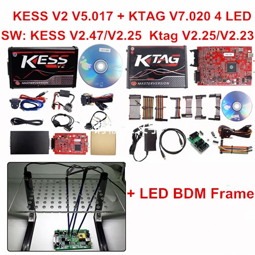 Новейший Ksuit V2.53 для Kess V2 V5.017 KTAG OBD2 менеджер ECU Тюнинг программист K-TAG 7,020 2,25 Kess 5,017 добавить больше автомобилей и протоколов - Цвет: Ktag Kess LED Frame