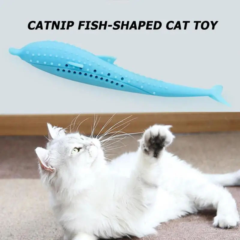 Силиконовые кошка собака игрушки для кошек Catnip Зубная щётка в форме рыбы игрушка для кота чистка зубов молярная палка ПЭТ Товары для кошек
