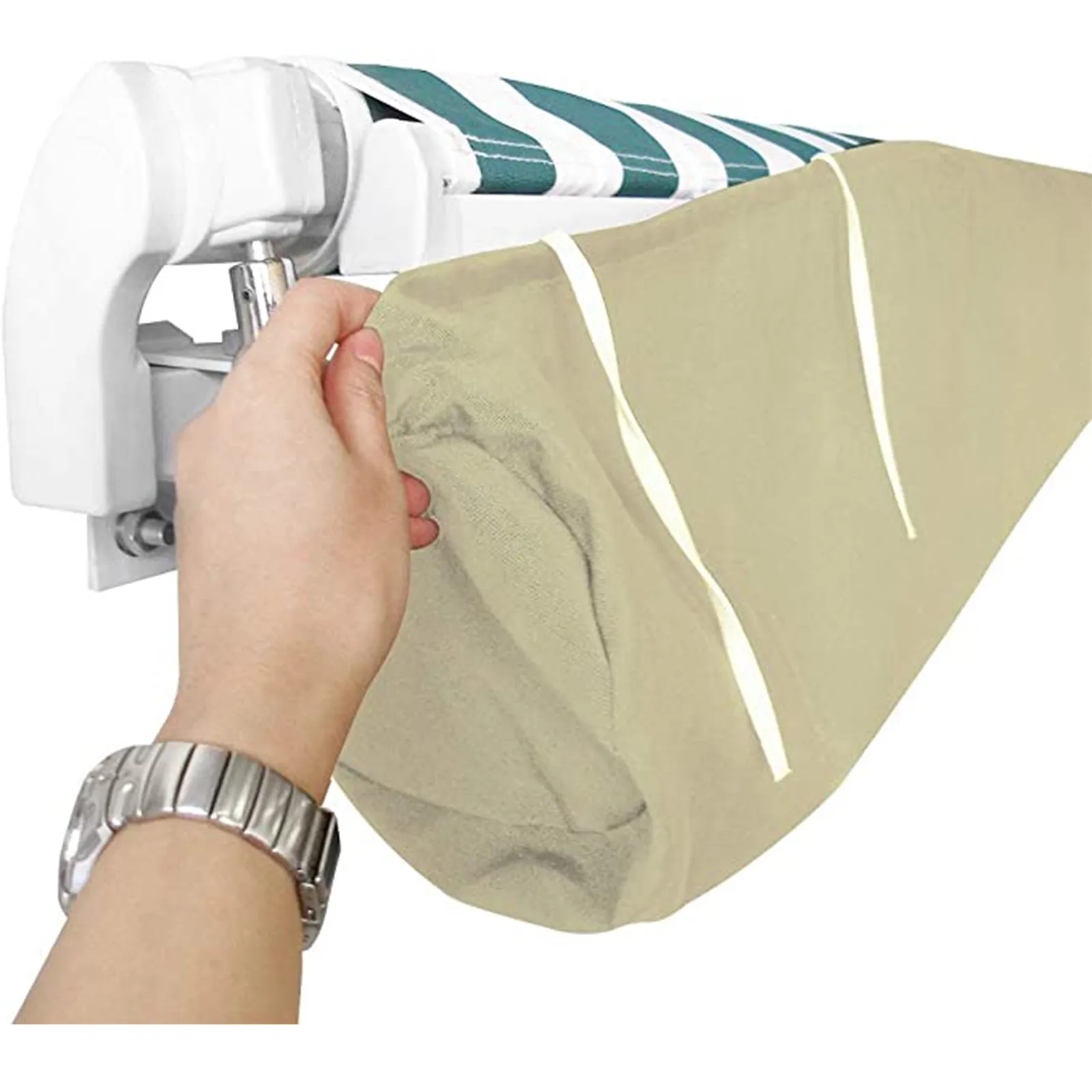 Outdoor Courtyard Waterproof Roll-Up Canopy Bag Sunshade Shade Roll-up Awning Porch Garden Telescopic Roller Blind Protec | Дом и сад