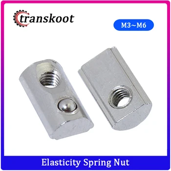 

10pcs M3 M4 M5 M6 Half Round Elasticity Spring Nut Block for Aluminium Profile Extrusion SLot 6mm 20s 2020 20x20 Thread M5