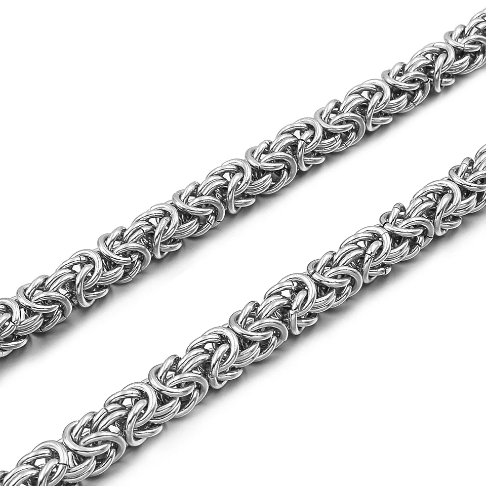 GOKADIMA 7 мм 316L нержавеющая сталь ожерелья Византийская цепь новые мужские ювелирные изделия модные крутые подарки, WN021 - Окраска металла: silver color STYLE 2