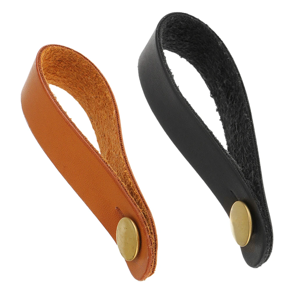 2 Pieces Microfiber Leather Strap Hooks Headstocks for Acoustic/Electric Guitar Accessory