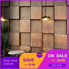 Заказ росписи Ретро коричневого дерева Фреска кофе бар интернет кафе магазин одежды Ресторан украшения стерео обои в квадрат росписи