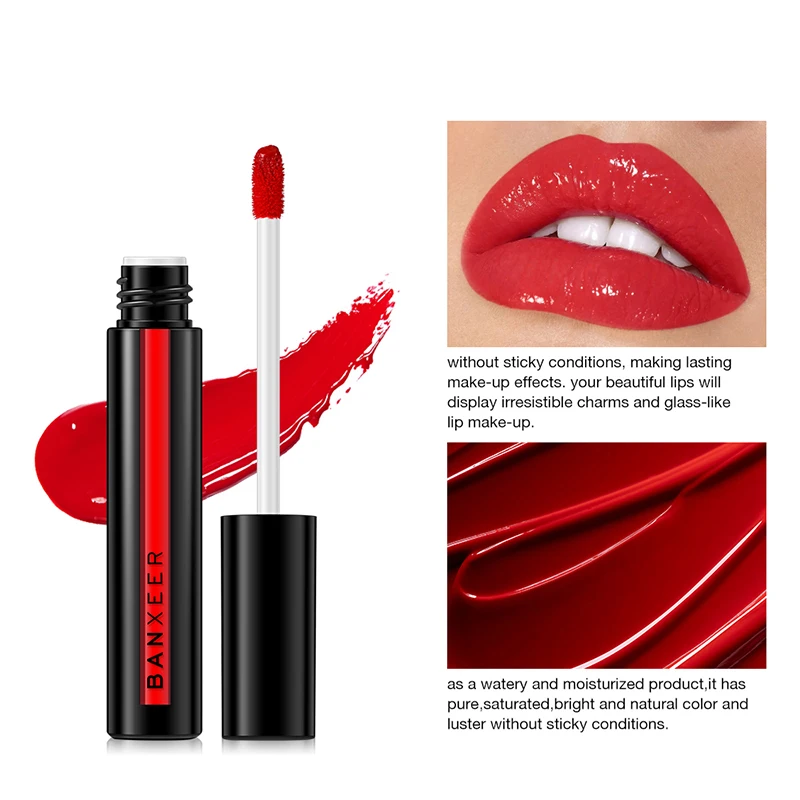 Waterproof Moisturizing Lip Gloss Sexy Women Glitter Liquid Makeup Colorful Moist Lip Gloss Glitter Shimmer Lipstick