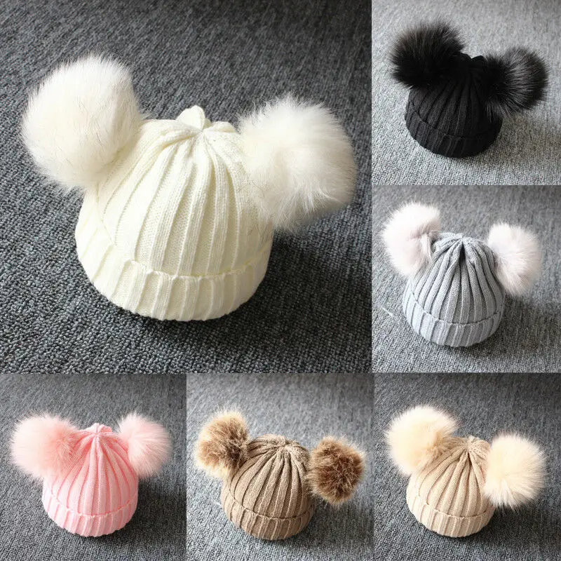 Newborn Baby Kids Girls Boys Hat Winter Warm Knit Hat Baby Gifts Furry