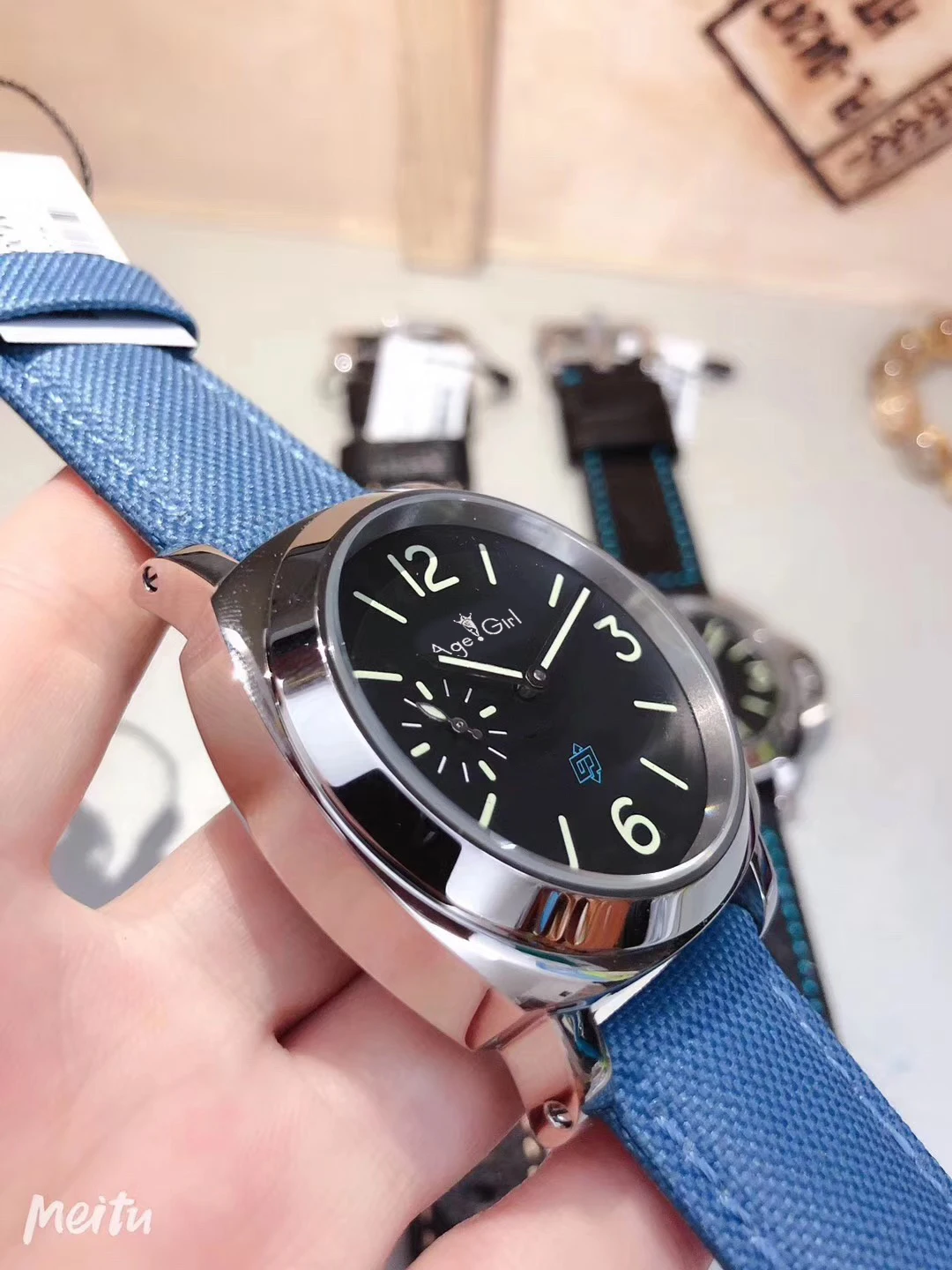  Luxury Brand New Men Automatic Mechanical Stainless Steel Watches Silver Black Blue Canvas Leather 