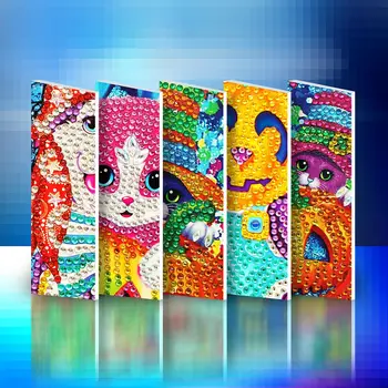 

5 Cards DIY Diamond Painting Greeting Cards Festival Handmade Kids Birthday Greetings Card Diamond Painting