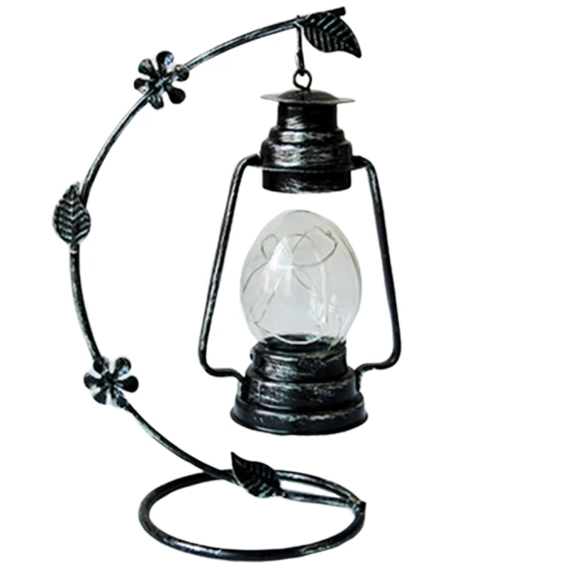 

Vintage Handicraft Metal Crafts Lantern Model Glass Night Light Furnishing Home Decoration Miniatures Christmas Birthday Gifts