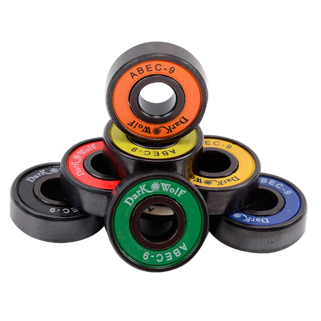 Pack of 8 Premium Skateboard Bearings Pro Longboard Bearings 608 ABEC Skateboard Trucks Wheels Bearings