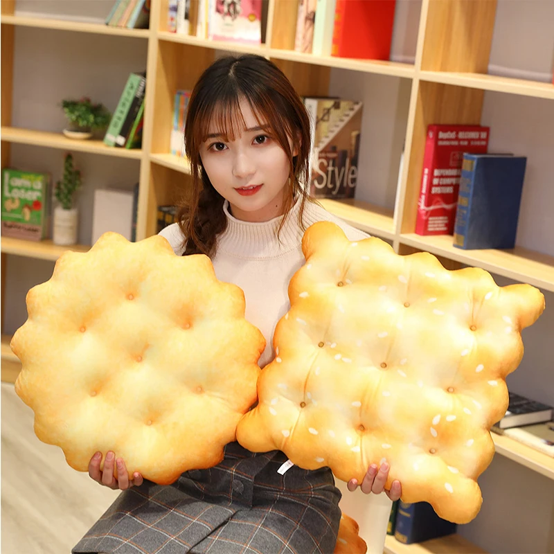 Fashion Soft Simulation Cookies Pillow Square Seat Cushion Creative Plush Chair Room Round Cushion Home Office Rest Supplies 2