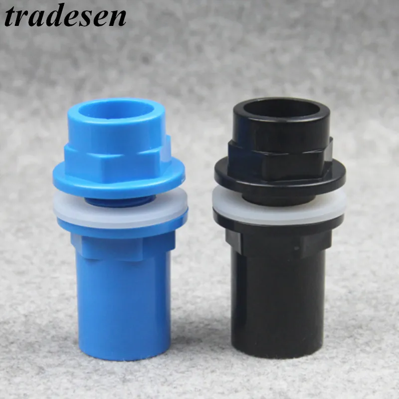 20~50mm Black/Blue/White Aquarium Connector PVC Waterproof Pipe Butt Fish  Tank Straight Fitting Joint Fish Tank Tool Accessories
