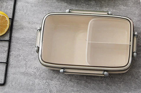 Герметичная микроволновая коробка для ланча, независимая решетка, Bento Ланч-бокс для детей, Bento box, портативный контейнер для еды - Цвет: Хаки