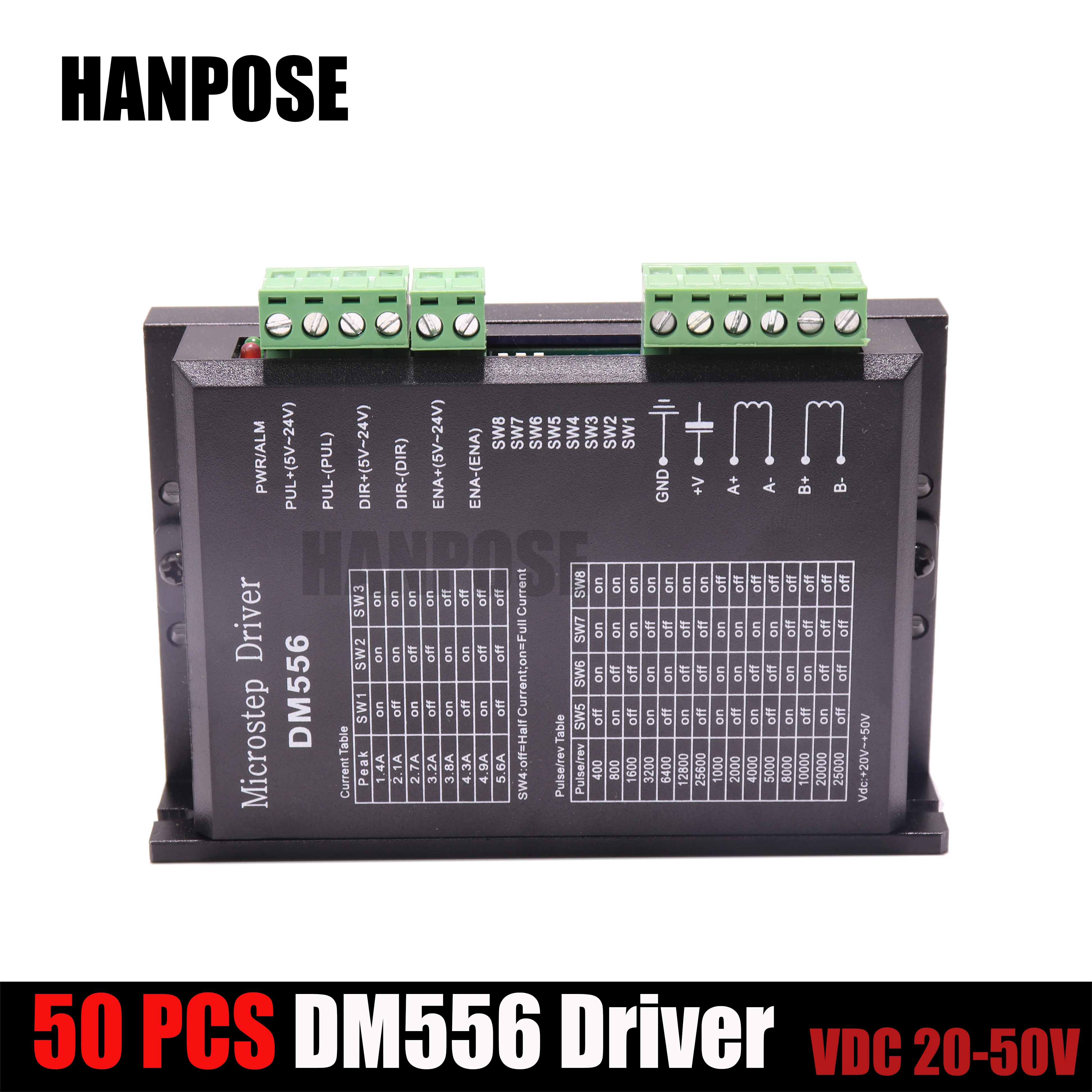 Digital Stepper motor driver dm556 2 phase 5.6A for 57 86 stepper motor NEMA23 NEMA34
Digital Stepper motor driver dm556 2 phase 5.6A for 57 86 stepper motor NEMA23 NEMA34